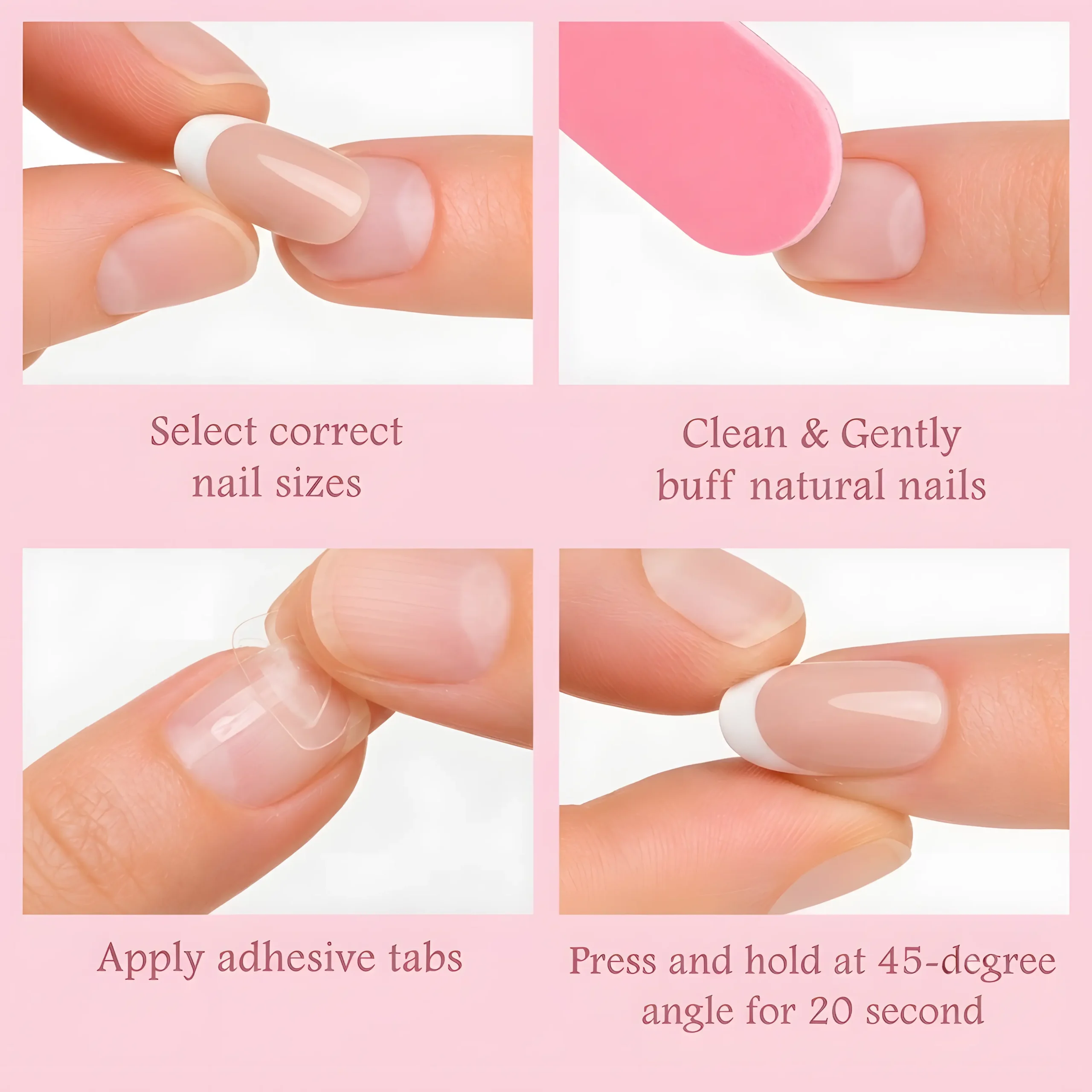 Classic White French Tip Almond Press-On Nails - Image 3
